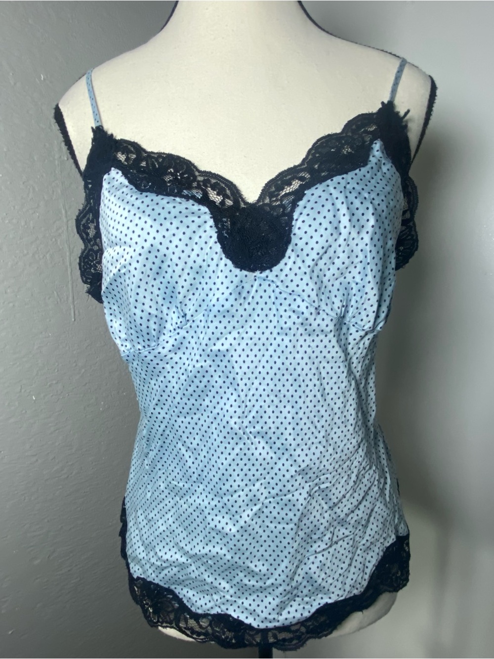 Y2K Preppy Coquette Black & White Polkadot Layered Ruffle Knit Top Size Small